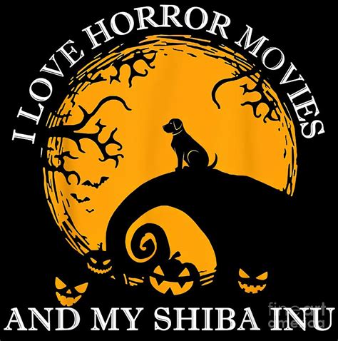 I Love Horror Movies And My Shiba Inu Painting By Carlie Alexander Pixels