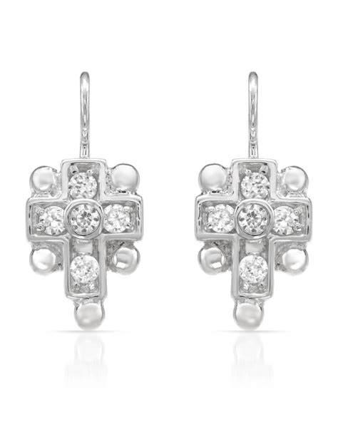 Swiss Diamond Earrings Set In Sterling Silver By Lauren G Adams