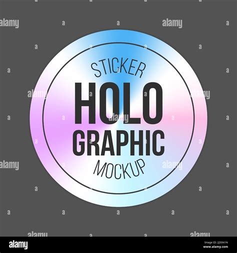 Holographic stickers. Holography gloss shapes. Vector gradient labels ...