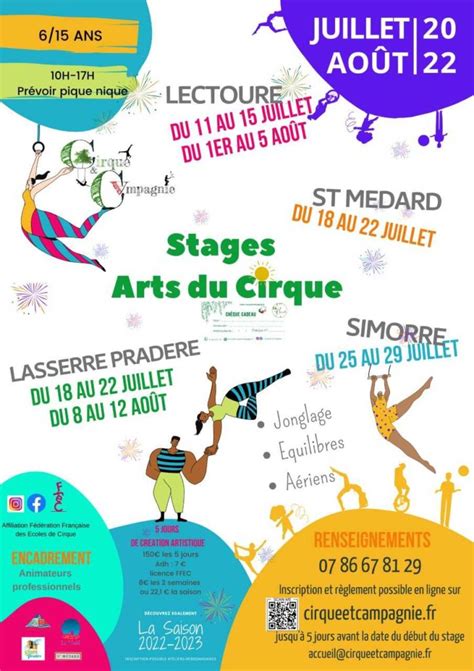 Stages Arts Du Cirque De Lassociation Cirque Et Campagnie