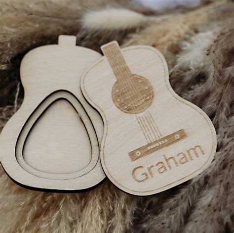 Personalised Guitar Picks With Custom Guitar Shaped Box Sterling