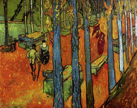 Falling Leaves Les Alyscamps By Van Gogh Greeting Card By Vincent