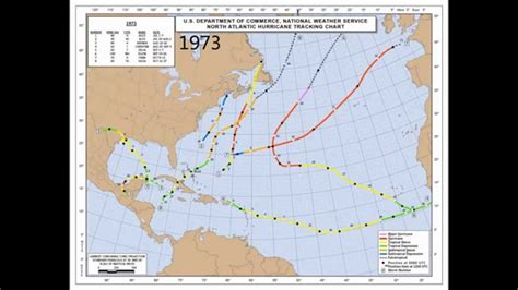 North Atlantic Hurricane Track History For 1950 2013 Update Youtube