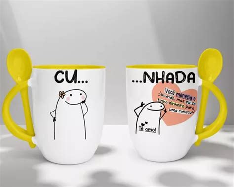 Caneca Colher Personalizada De Cu Nhada Flork Cunhada