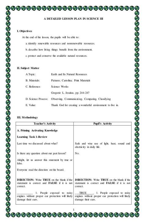 Science lesson plan template 4a s detailed lesson plan in science 3 ...