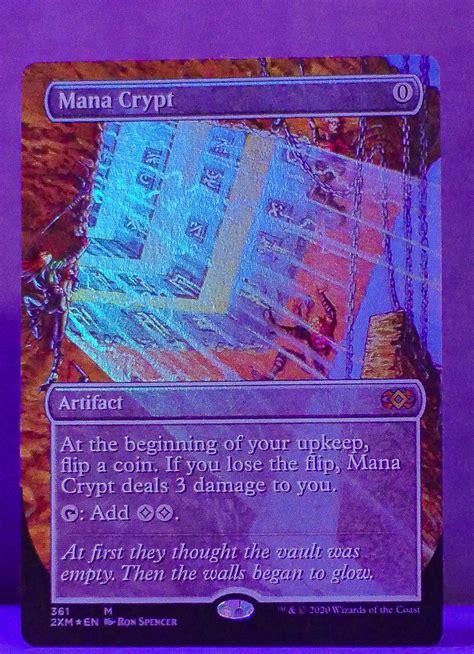 Foil Mana Crypt Borderless From Double Masters Box Topper Mtg Proxy