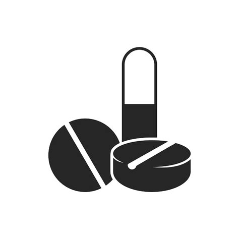 Icono De Pastillas En Blanco Y Negro Vector Premium