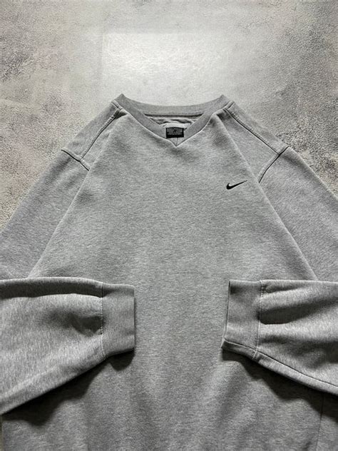 Nike Vintage Y2k Nike 🩶 Mini Swoosh Basic Blank Sweatshirt 90’s Grailed