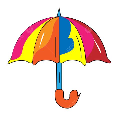 Colorful Umbrella Isolated Flat Style Icon Vector Illustration