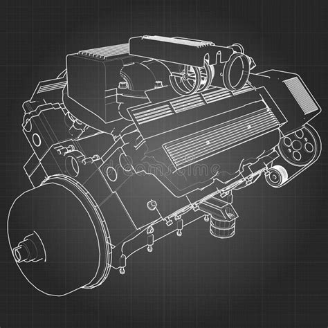 V8 Engine Blueprint Stock Illustrations 63 V8 Engine Blueprint Stock