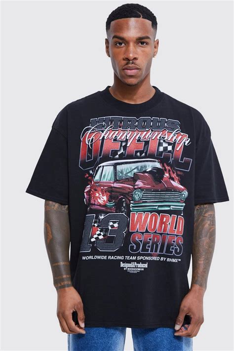 Oversized Car Graphic T Shirt Boohoo Uk