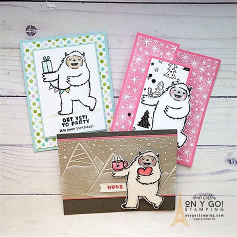 Wintery Greeting Cards With The Yeti To Party Stamp Set From Stampin