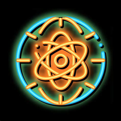 Atom Planet Earth Problem Neon Glow Icon Illustration Stock