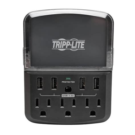 Tripp Lite 4 Outlet Surge Protector Suppressor Wall Mount Direct Plug In And 10k Insurance