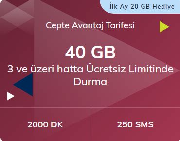 Cepte Avantaj Prime Business 40 GB Tarifesi Türk Telekom