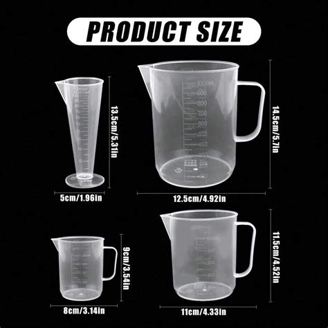 Pcs Measuring Jugs Ml Ml Ml Ml Transparent Lab