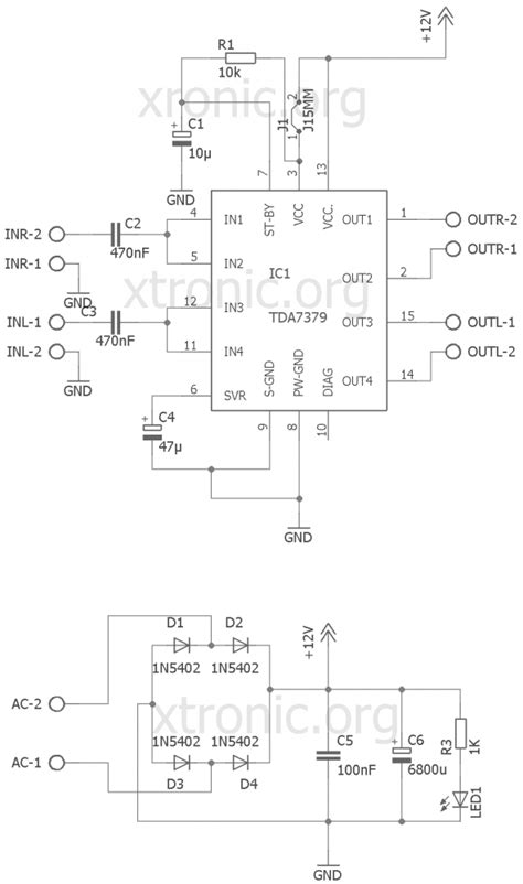 TDA7379 Amplifier Circuit Diagram 2x 38W