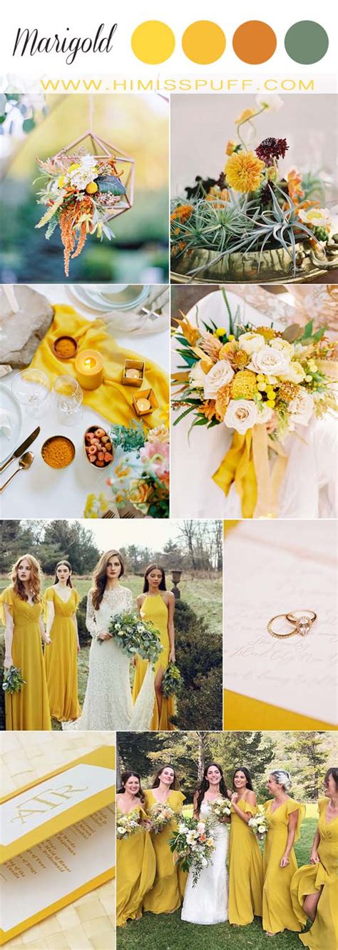 Top 12 Golden Marigold Wedding Color Palettes – Hi Miss Puff