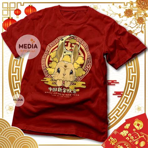 Jual Kaos Baju Imlek Happy Chinese New Year Of Rabbit Tshirt