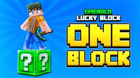 Emerald Lucky Block One Block By Wonder Minecraft Marketplace Map