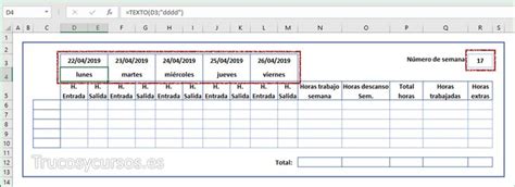 Plantilla Control De Horas De Los Trabajadores En Excel Aplicaciones