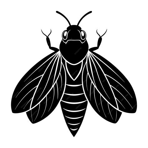 Cicada Logo Silhouette Vector Illustration Design Premium Ai