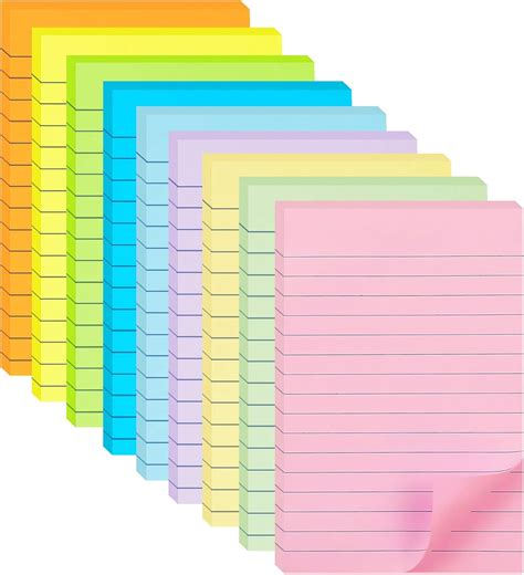 Pack Lined Sticky Notes X In Post Pastel Colors Large Ruled