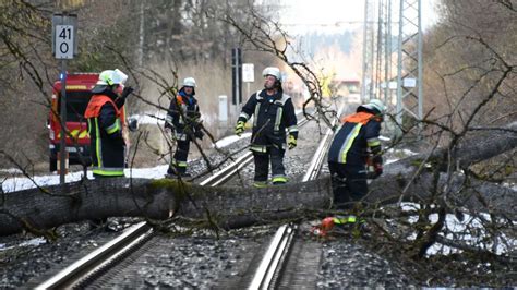 Tegernsee Holzkirchen Sturm legt BOB lahm Mehrere Bäume auf Gleis