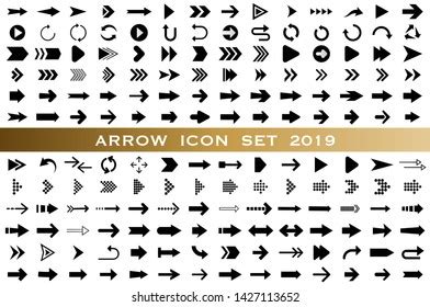 Isolated Black Arrow Vector Icons Set Stock Vector Royalty Free