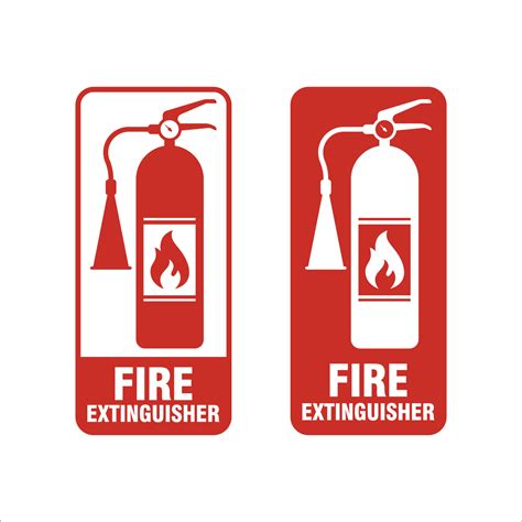 red fire extinguisher label fire extinguisher icon vector