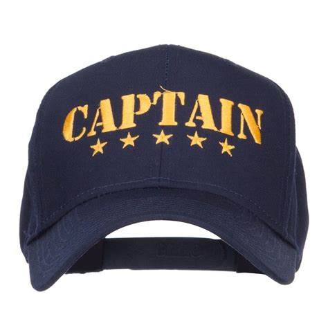 Five Stars Captain Embroidered Cap - Navy OSFM - Walmart.com