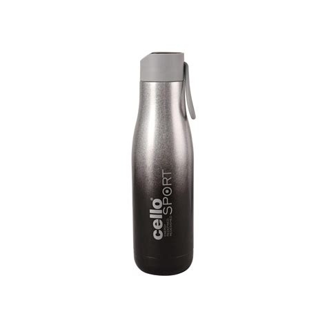 Cello Crown Stainless Steel Double Walled Water Bottle Hot And Cold Ml Unit Black