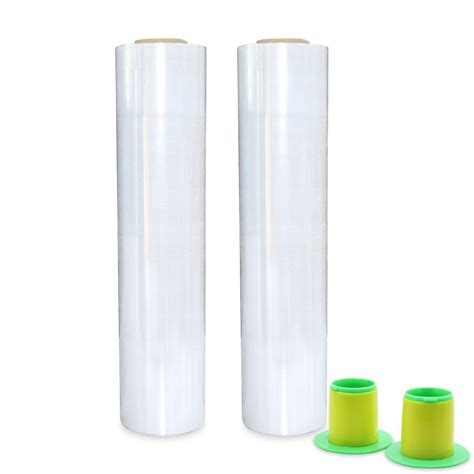 Buy 2 Pack Industrial Clear Pallet Stretch Wrap Cling Film 20mic X