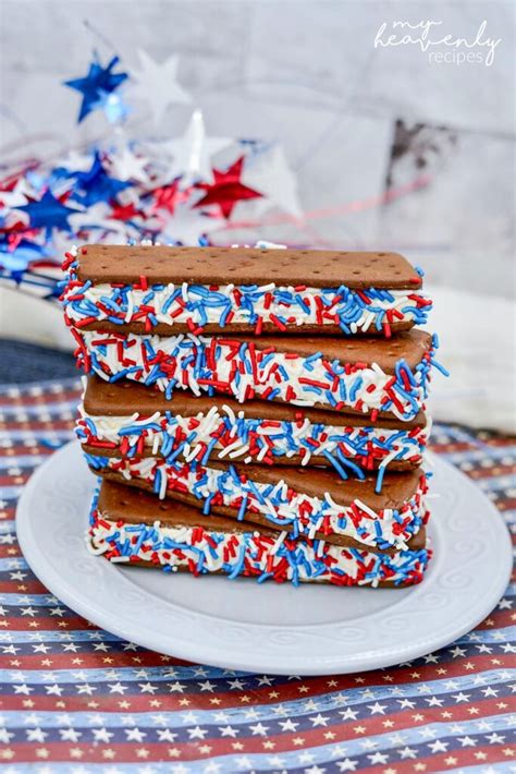 Patriotic Ice Cream Sandwiches My Heavenly Recipes