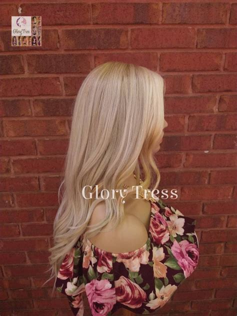 Wavy Lace Front Wig Ombre Ash Blonde Wigs For White Etsy