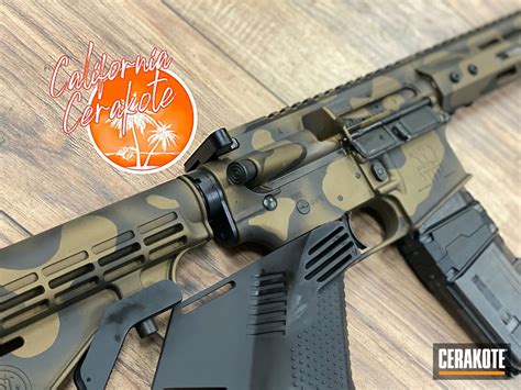 Custom Camo Ar 15 Cerakoted Using Graphite Black And Burnt Bronze