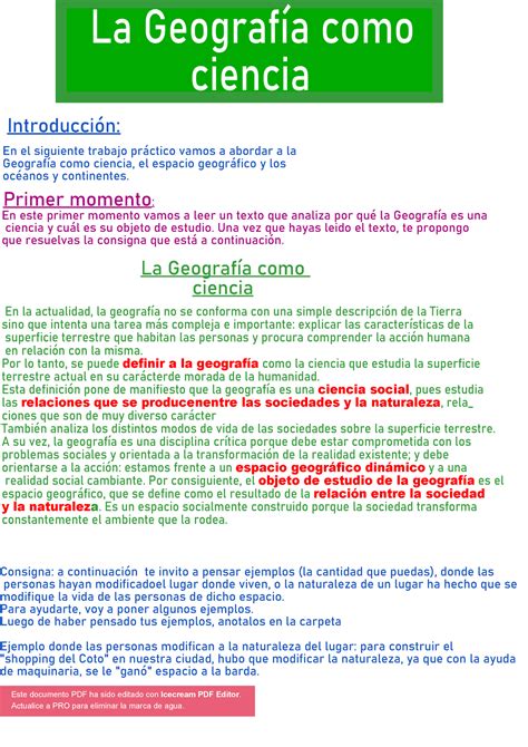 Tp Geograf A La Geograf A Como Ciencia En El Siguiente Trabajo Pr