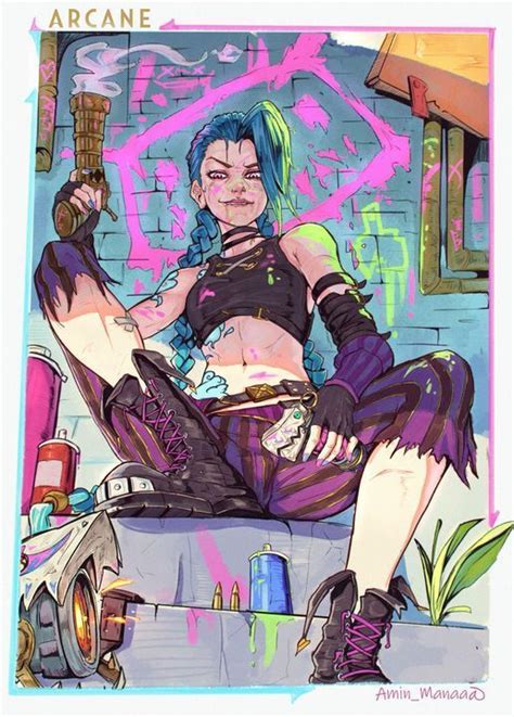 Uma Fanart Linda Da Personagem Jinx De Arcane League Legends League