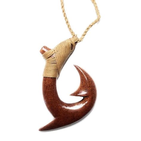 Koa Wood Hawaiian Makau Fish Hook Fish Hook Necklace Hook Necklace