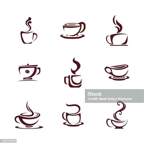 Set Desain Kopi Konsep Vektor Template Ilustrasi Stok Unduh Gambar