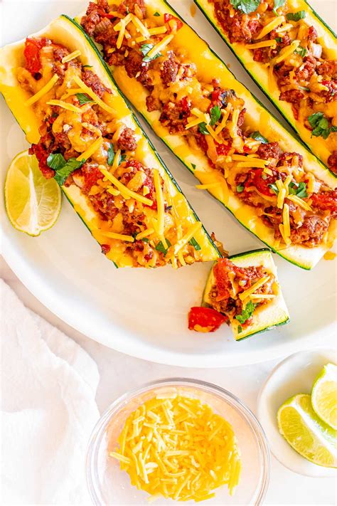 Taco Stuffed Zucchini Boats Xoxobella