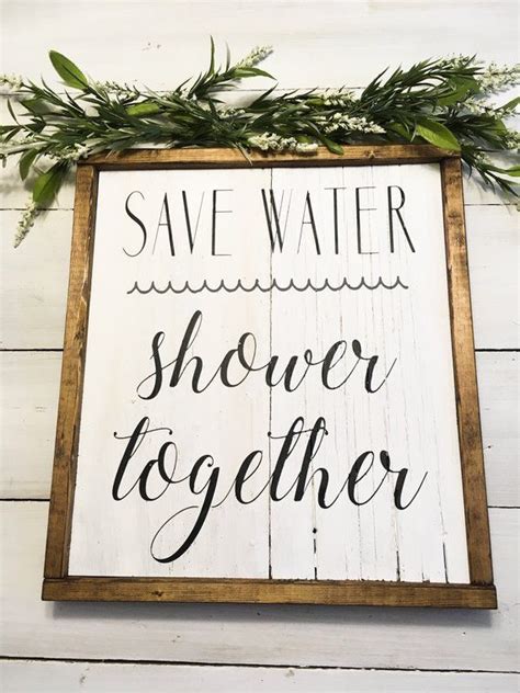 Save Water Shower Together Wood Sign Bathroom Sign Funny Etsy Save