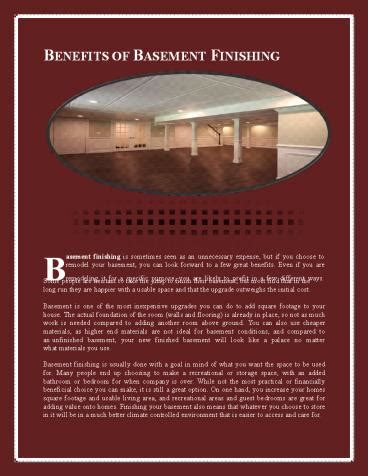 Ppt Benefits Of Basement Finishing Powerpoint Presentation Free To