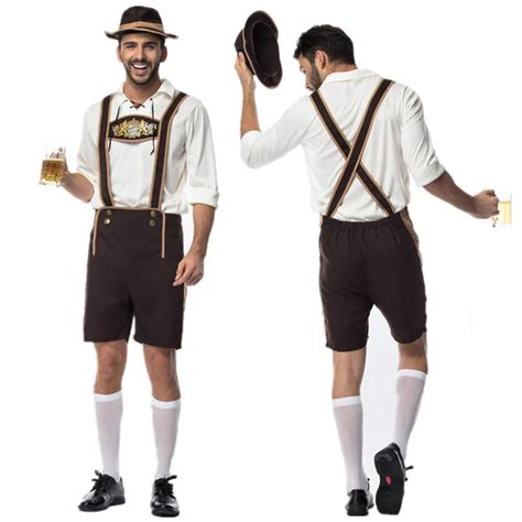 Adult Men Oktoberfest Costume Lederhosen Bavarian Octoberfest German