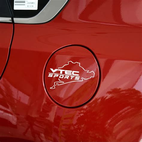 Vtec Logo Car Styling Emblem Pull Fuel Tank Cap Cover Sticker For Honda