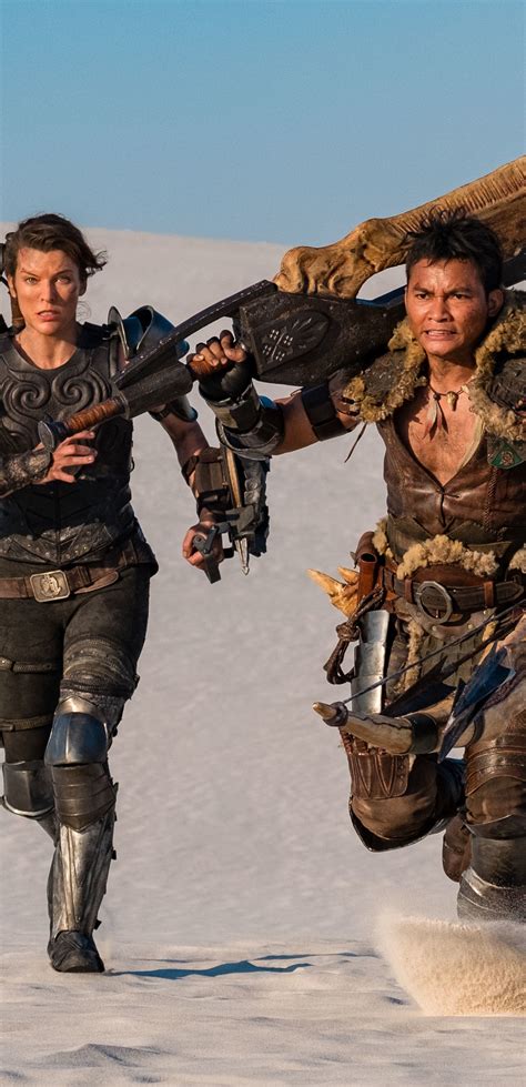 1080x2232 Milla Jovovich And Tony Jaa In Monster Hunter 1080x2232