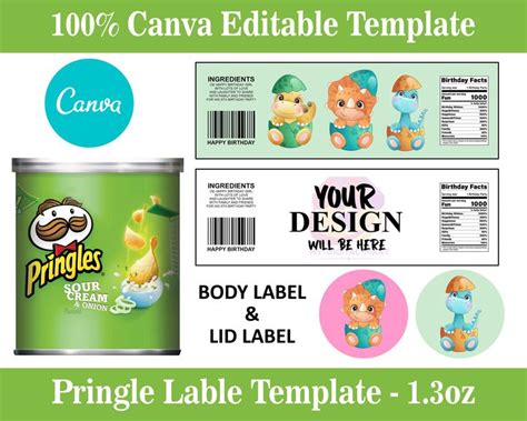 Pringles Oz Labels Template Canva Editable Template Digital Item