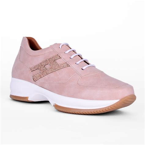 Nude sneaker με strass λεπτομέρεια My Way Shoes