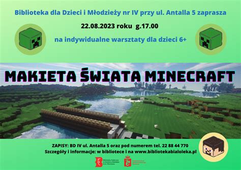 Makieta świata Minecraft warsztaty dla dzieci Biblioteka Białołęka