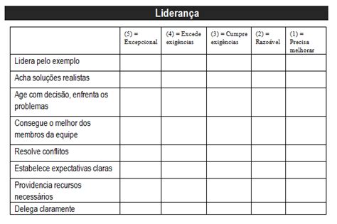 Formul Rio De Avalia O De Desempenho Avalia O De Desempenho Modelo